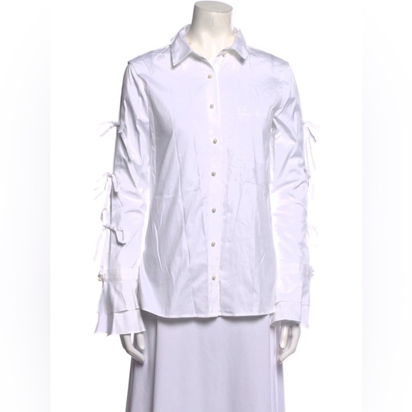 Jonathan Simkhai Tops - Jonathan Simkhai White Blouse with Tie Details
